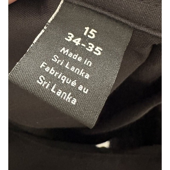 NWOT Nordstrom Piqué Button-Up Shirt Trim Fit Pima Cotton Mens Black SZ 15 34-35 - Picture 6 of 6